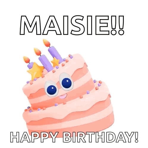Birthday Cake With Candles and Confetti Maisie Happy Birthday