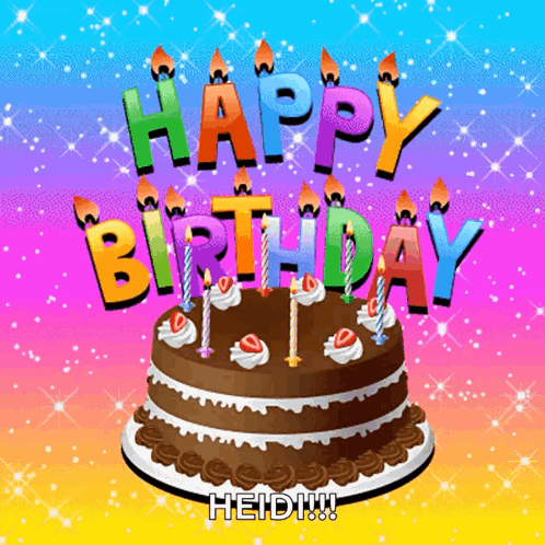 Birthday Cake With Candles and Happy Birthday