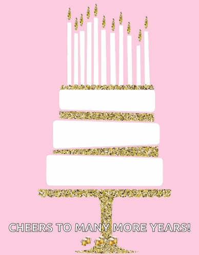 Birthday Cake With Candles and Happy Birthday