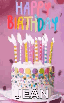Birthday Cake With Candles and Sprinkles