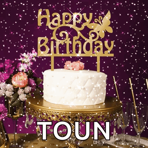 Birthday Cake With Happy Birthday Topper