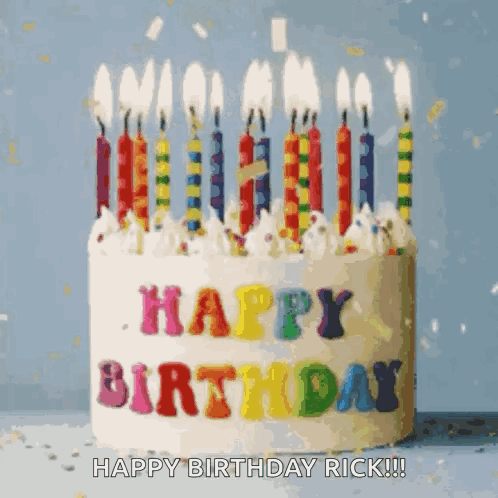 Birthday Cake With Lit Candles