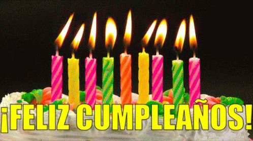 Birthday Cake With Lit Candles Feliz Cumpleanos GIF