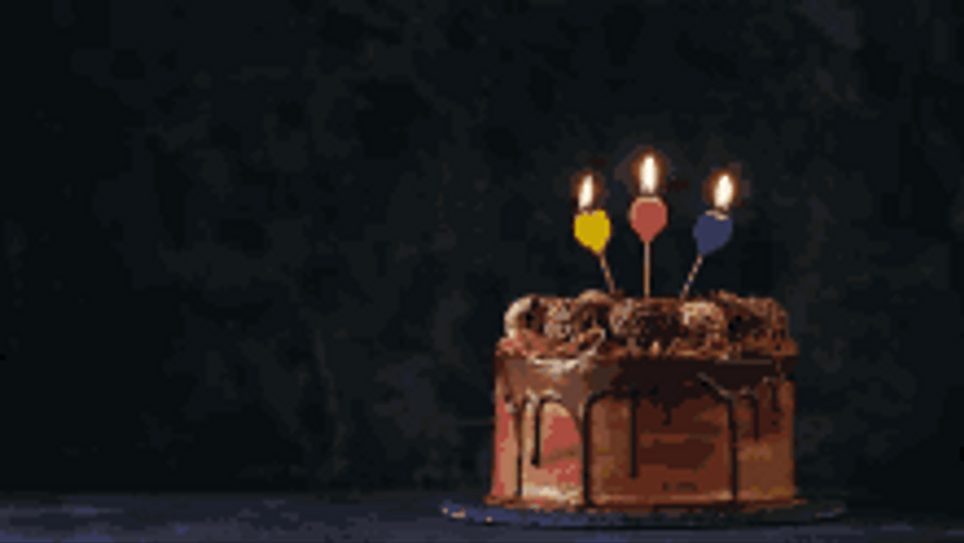 Birthday Candles On Chocolate Cake GIF
