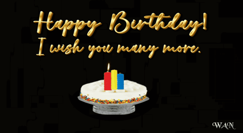 Birthday Card Cake Candles Happy Birthday I Wish You Many More