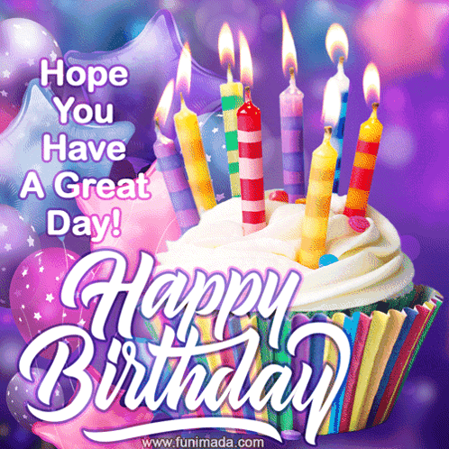 Birthday Card Cupcake Candles Hope You Have a Great Day