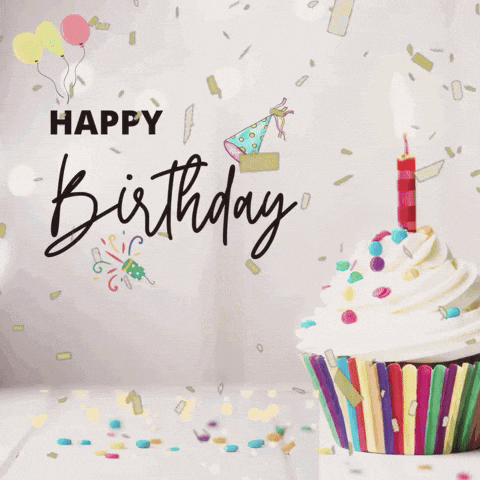 Birthday Card Cupcake Confetti Happy Birthday