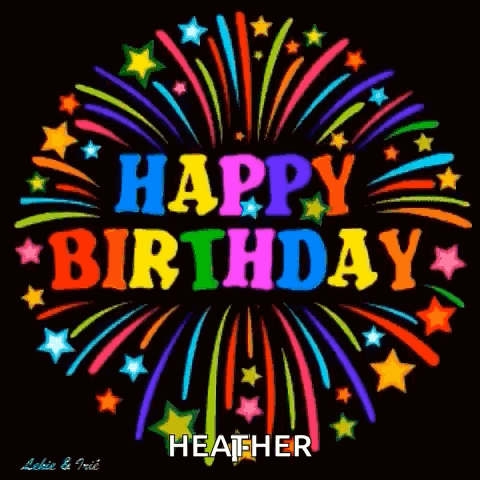 Birthday Card Fireworks Display Heather GIF