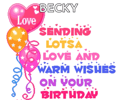 Birthday Card for Becky With Balloons