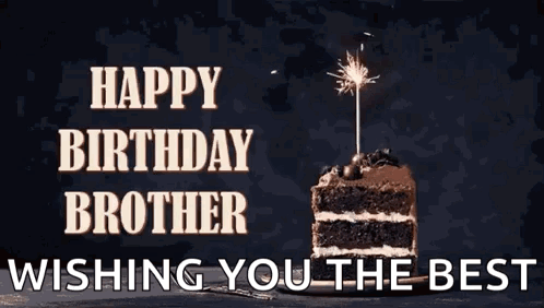 Birthday Card for Brother With Cake and Sparkler