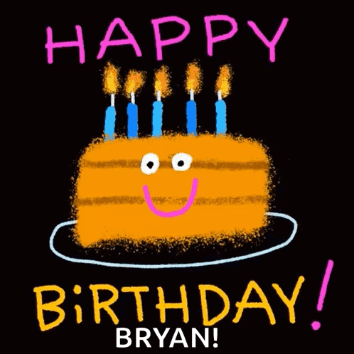 Birthday Card for Bryan With Cake and Candles