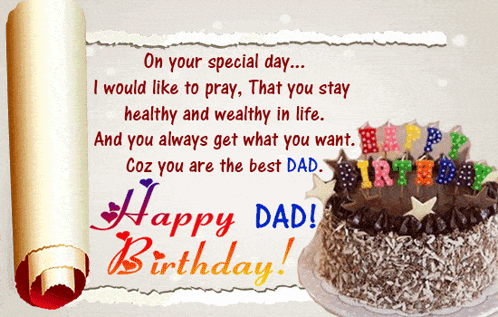 Birthday Card for Dad With Cake