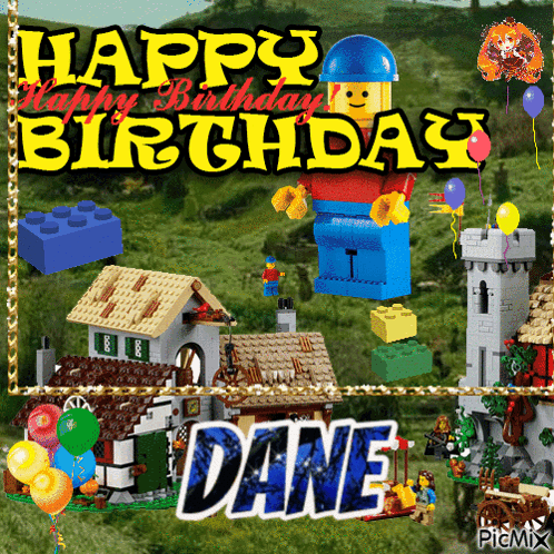 Birthday Card for Dane With Lego Man