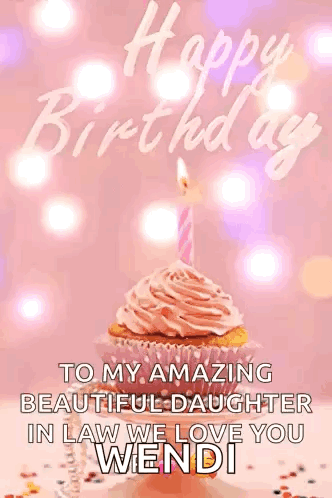 Birthday Card for Daughter with Cupcake and Candle