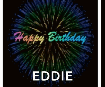 Birthday Card for Eddie With Fireworks