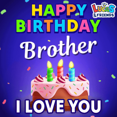 Birthday Card for Lucas and Friends with Cake