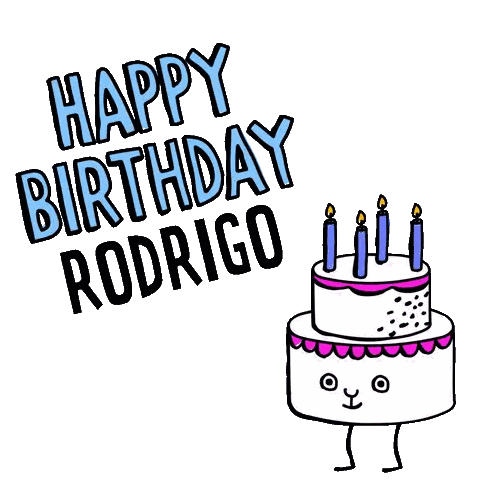 Birthday Card for Rodrigo with Cake and Candles