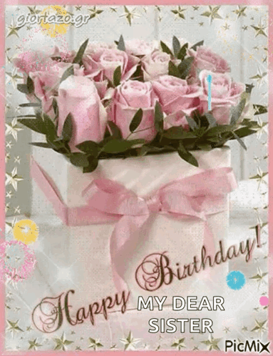Birthday Card for Sister with Pink Roses