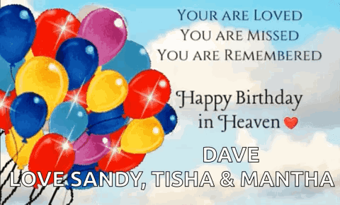 Birthday Card for Someone in Heaven With Colorful Balloons