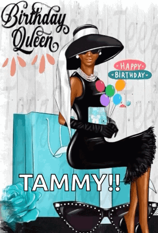 Birthday Card For Tammy With Woman In Hat GIF