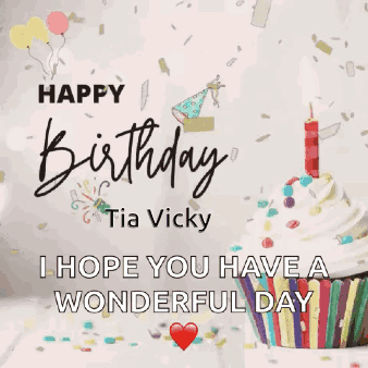 Birthday Card for Tia Vicky with Cupcake