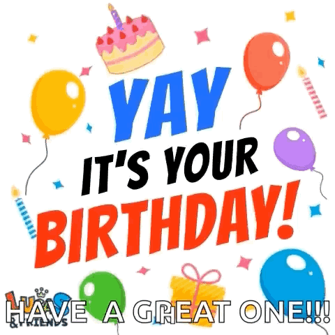 Birthday Card Saying Yay It's Your Birthday Have a Great One