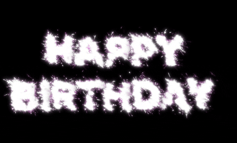 Birthday Card Sparkling Lights Text GIF
