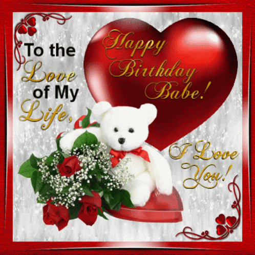 Birthday Card Teddy Bear Heart Happy Birthday