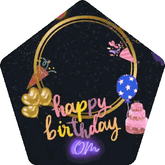 Birthday Card With Balloons and Cake