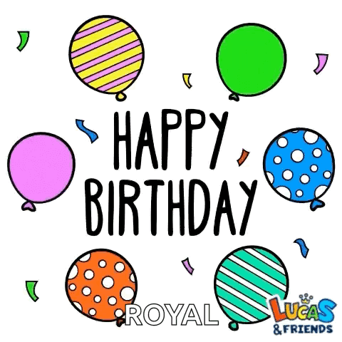 Birthday Card With Balloons And Happy Birthday GIF
