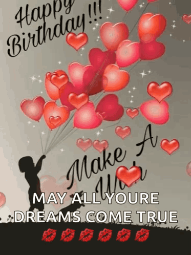 Birthday Card With Balloons and Make a Wish
