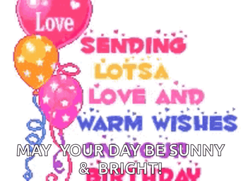 Birthday Card With Balloons And Warm Wishes GIF
