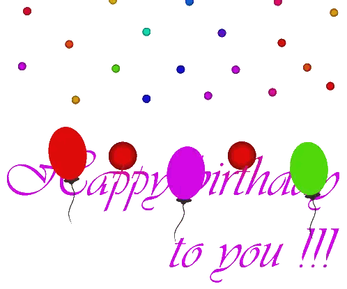 Birthday Card With Balloons Fireworks