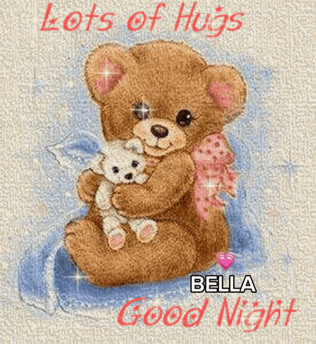 Birthday Card With Bunnies Saying Big Hugs And Kisses GIF