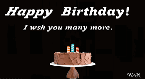 Birthday Card With Chocolate Cake and Candles