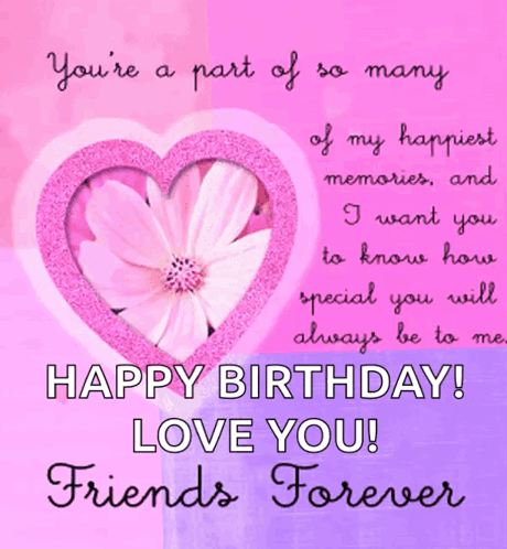 Birthday Card With Heart and Flower