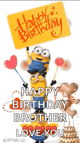 Birthday Card With Minions Holding Balloons