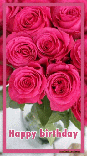 Birthday Card With Pink Roses