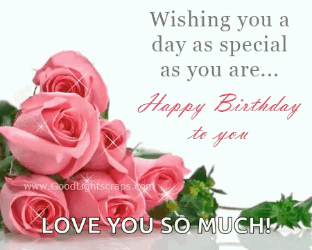 Birthday Card With Pink Roses