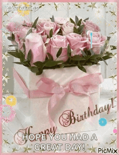 Birthday Card with Pink Roses