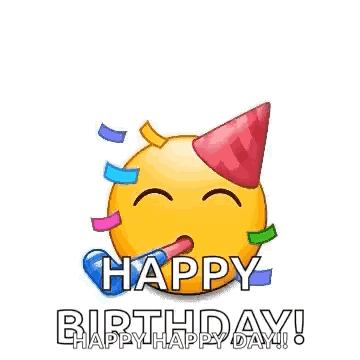 Birthday Card With Smiley Faces and Party Hats