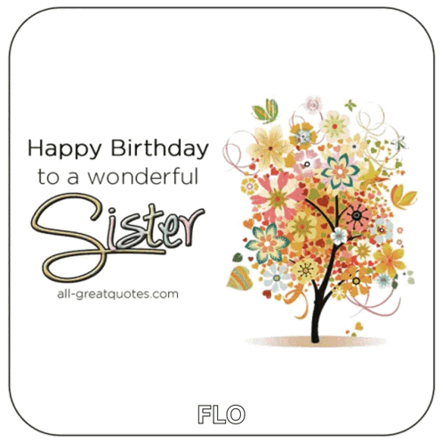 Birthday Card with Tree and Flowers