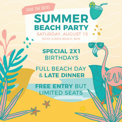 Birthday Celebration Happy Summer Beach Party GIF