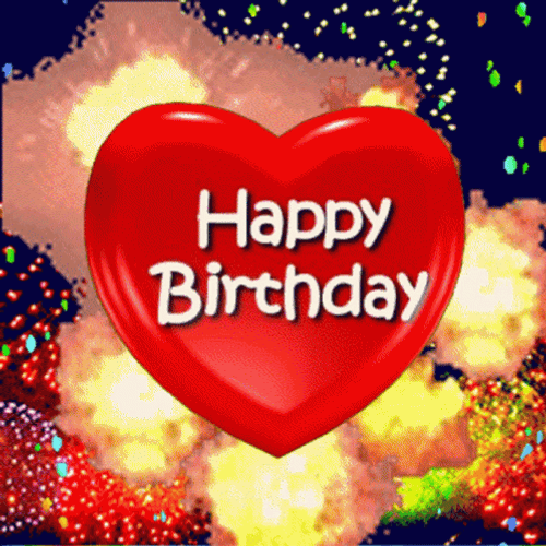 Birthday Celebration Heart Graphic Design GIF
