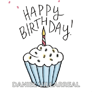 Birthday Cupcake with Candle and Sprinkles