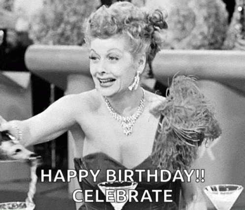 Birthday Dance Vintage Lucille Ball Champagne Popping GIF