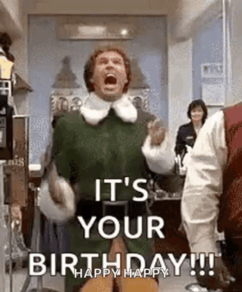 Birthday Dance Will Ferrell Elf GIF