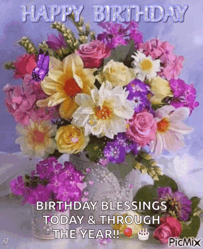 Birthday Flowers Gif GIF
