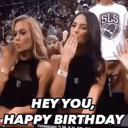 Hey You Happy Birthday Funny Beard Guy Flying Kiss GIF