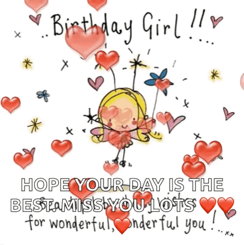 Birthday Girl Hope Your Day Is The Best Miss You Lots For Wonderful Wonderful You .. GIF